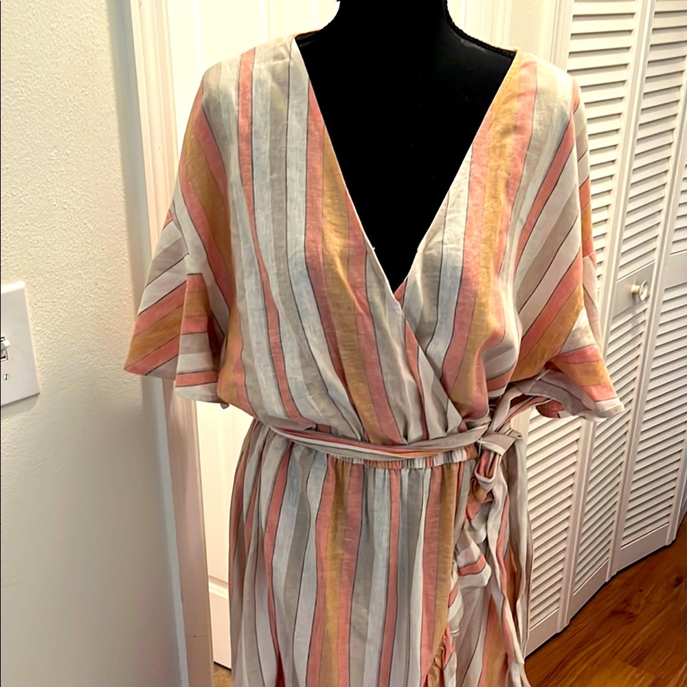 LC Lauren Conrad Multicolor Ruffle Wrap Dress